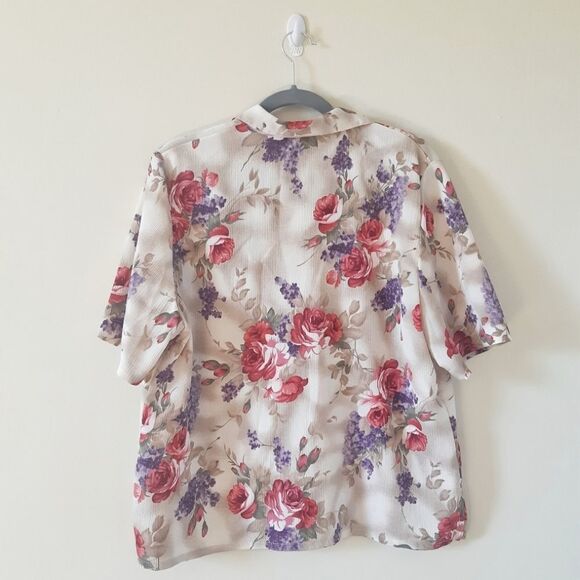 Vintage Floral Short Sleeve Button Down - Picture 2 of 4